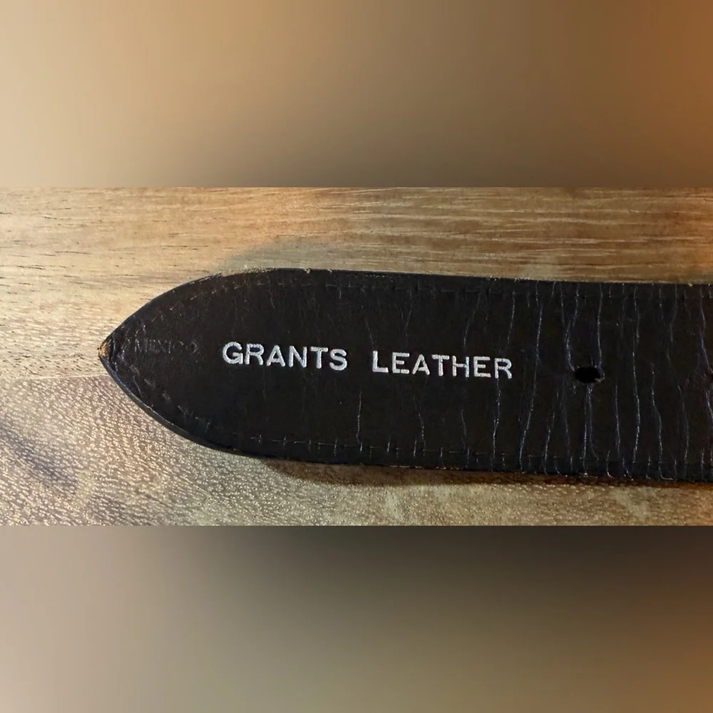 Grant’s Leather | Men’s/Unisex Western Leather Belt w/Woven Horse Hair, Size 46